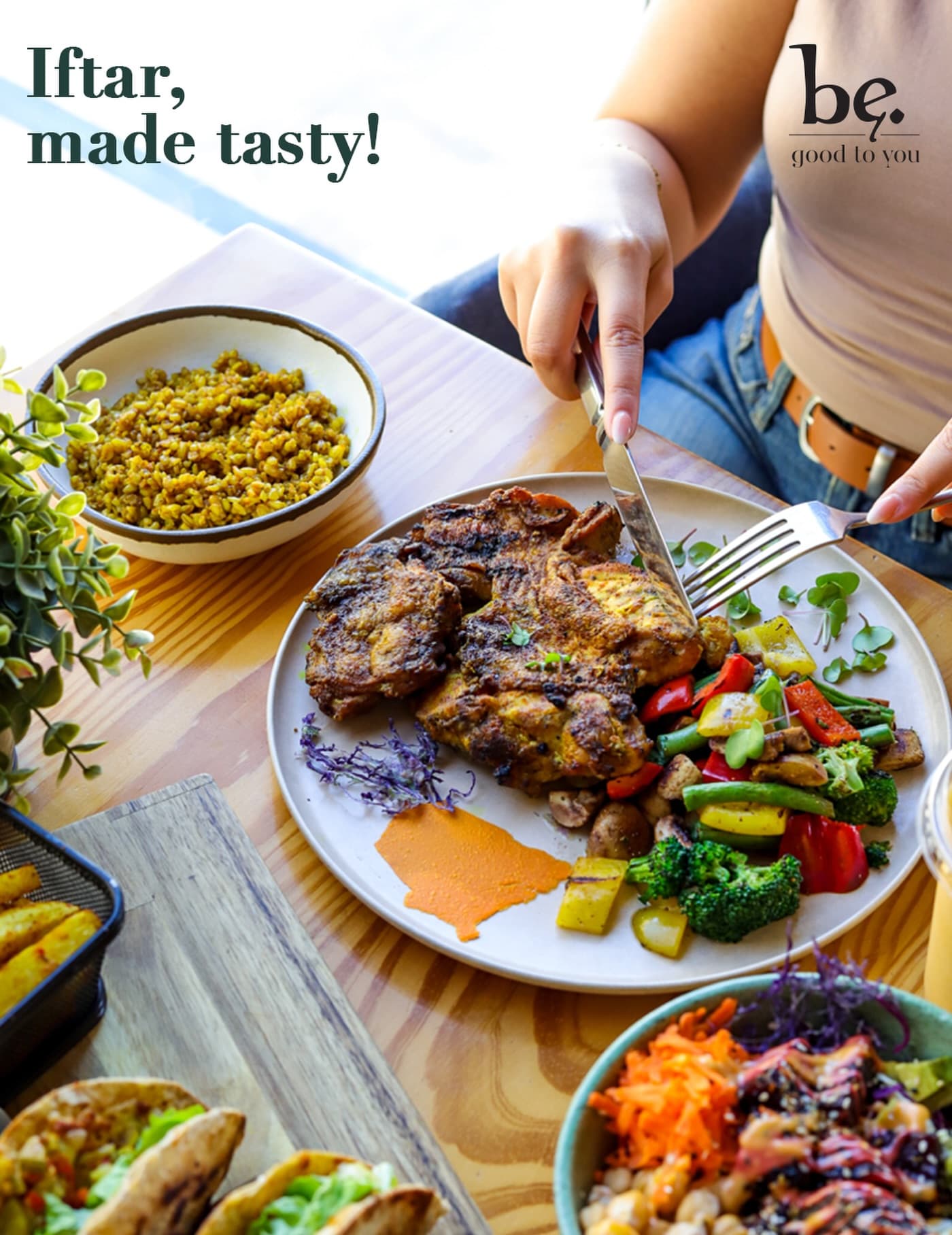 Grilled chicken and vegetables — a perfectly plated healthy meal